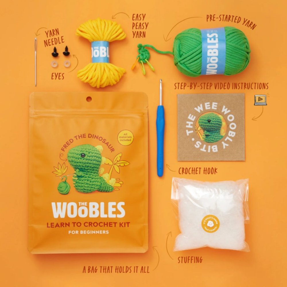 Fred the Dinosaur Beginner Crochet Kit - Picture 3 of 14
